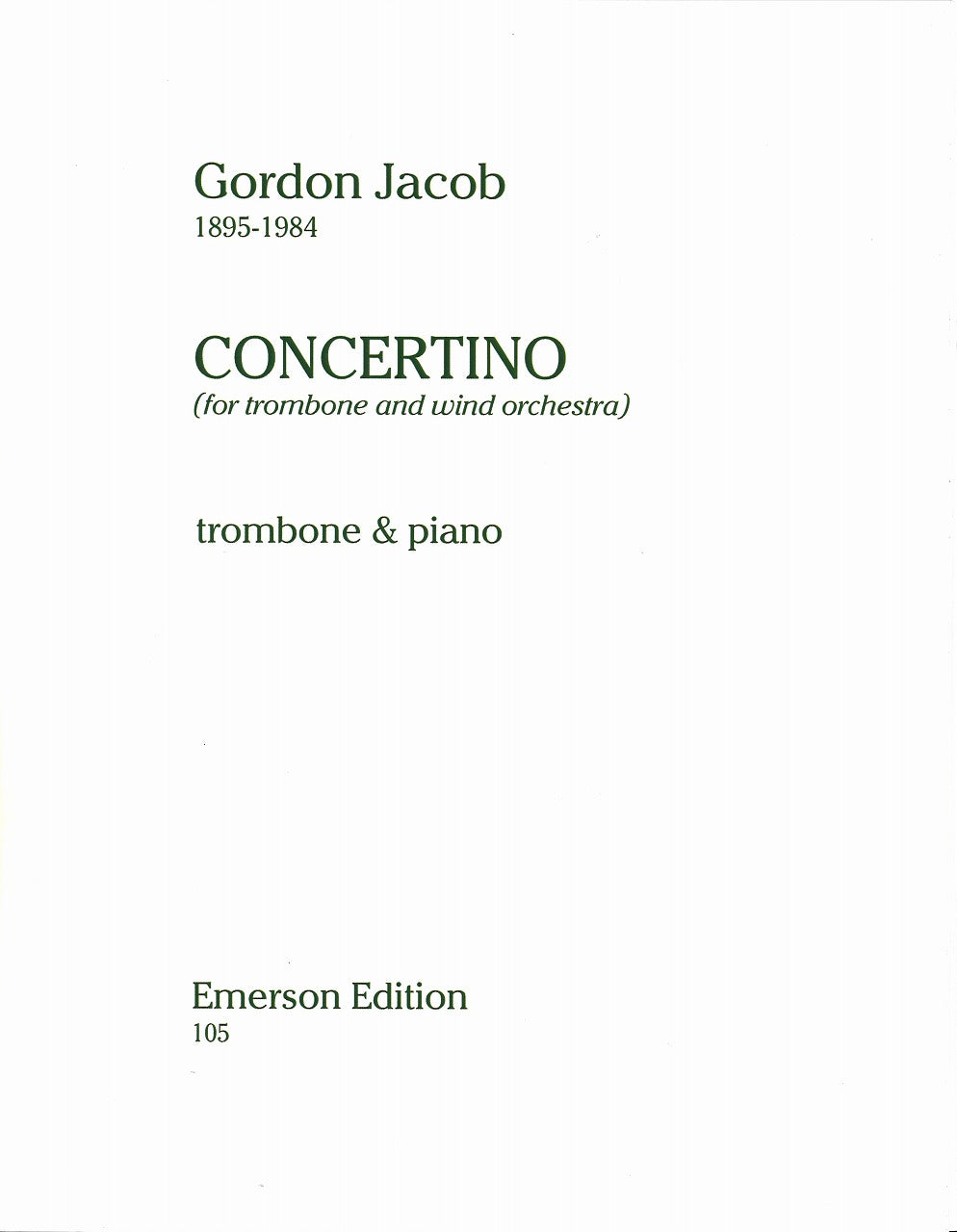 Jacob, Concertino (Emerson Edition)