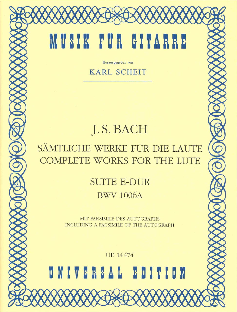 Bach, Suite E-Dur BWV 1006a (Universal)