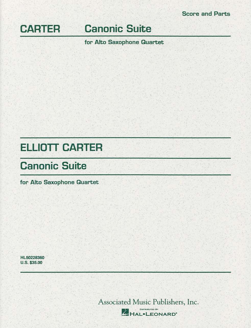 Carter, Canonic Suite (4Sax) (AMP)