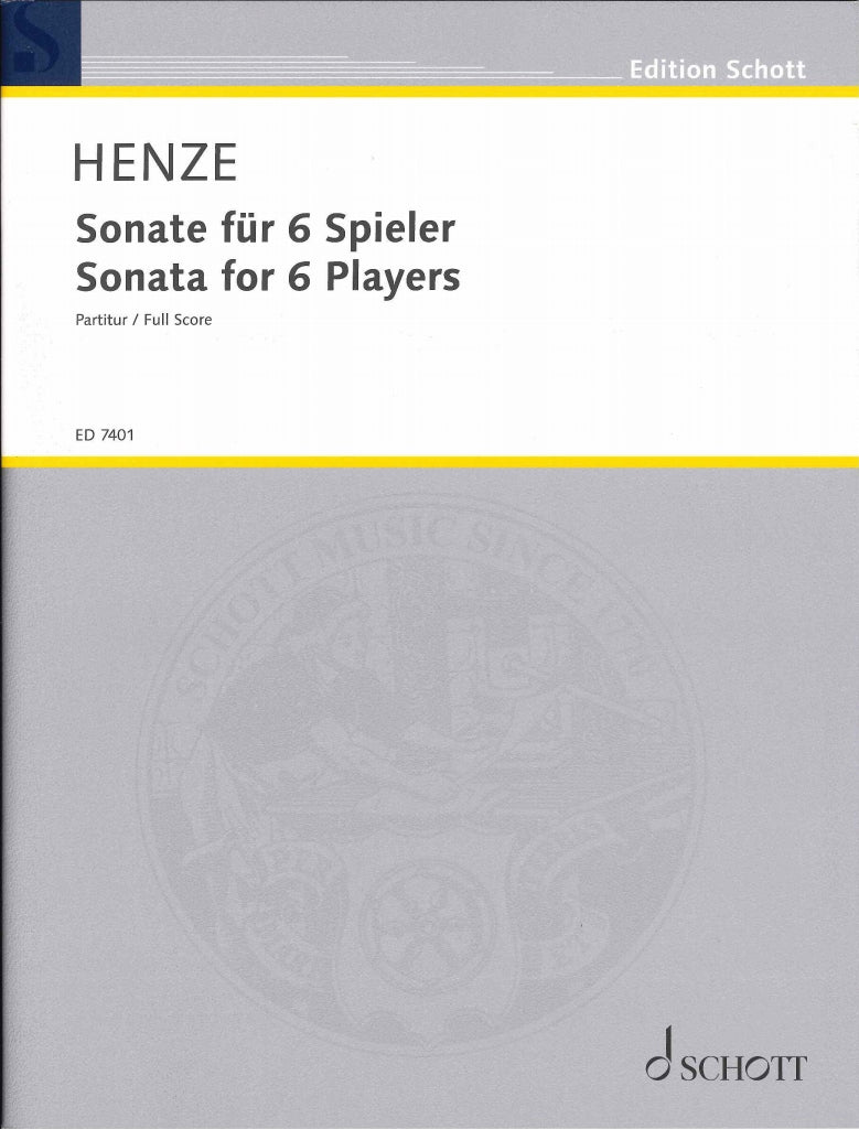 Henze, Sonate fur 6 Spieler (Score) (Schott)