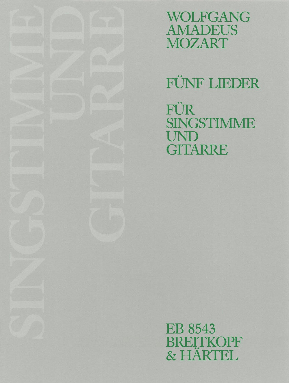 Mozart, Lieder KV.391,476,519,523,596 (Breitkopf)