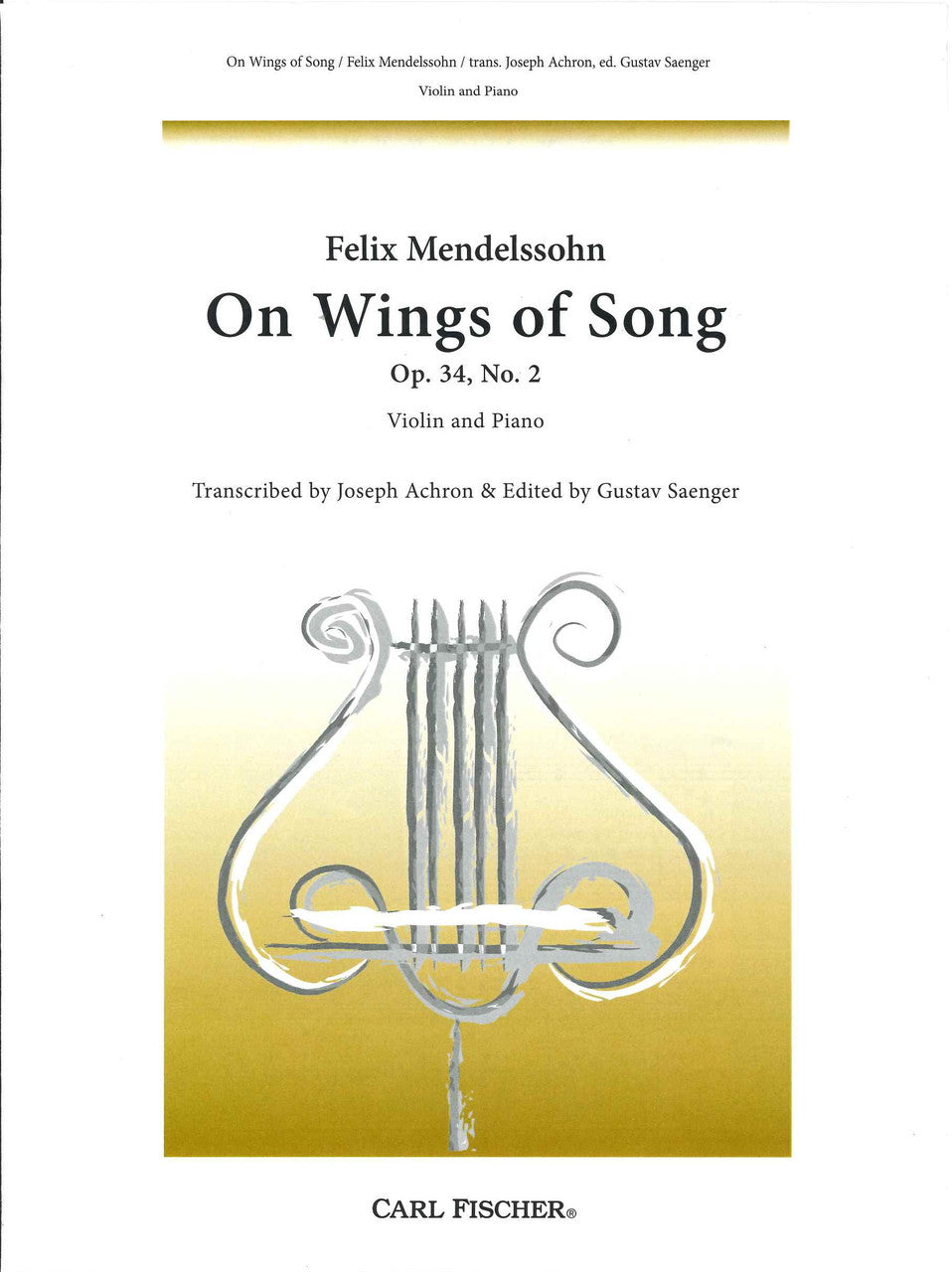 Mendelssohn, On Wings of Song (Archron) (Carl Fischer)