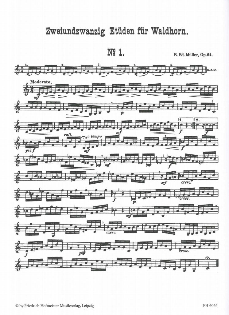 Muller, Etuden op. 64, 1: 22 Etuden (Hofmeister)