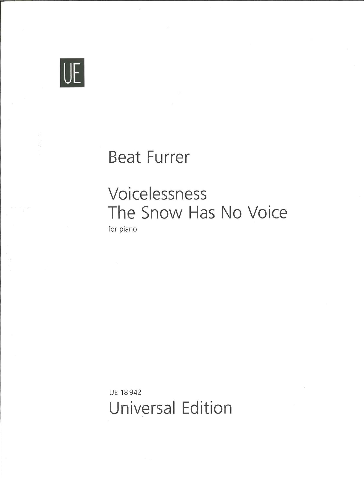 Furrer, Voicelessness (Universal)