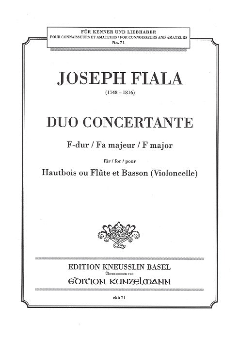 Fiala, Duo Concertant F (Ob/Fl,Bn/Vc) (Kneusslin)