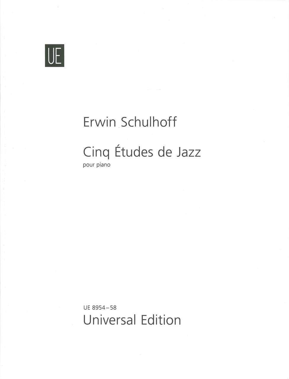 Schulhoff, Etudes (5) de Jazz (Universal)