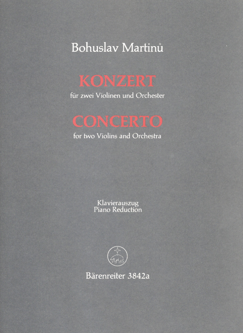 Martinu, Concerto for 2 Violins (2Vn,Pf) (Barenreiter)