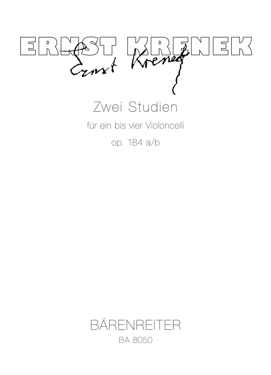 Krenek, 2 Studien op. 184a (1-4Vc) (Barenreiter)