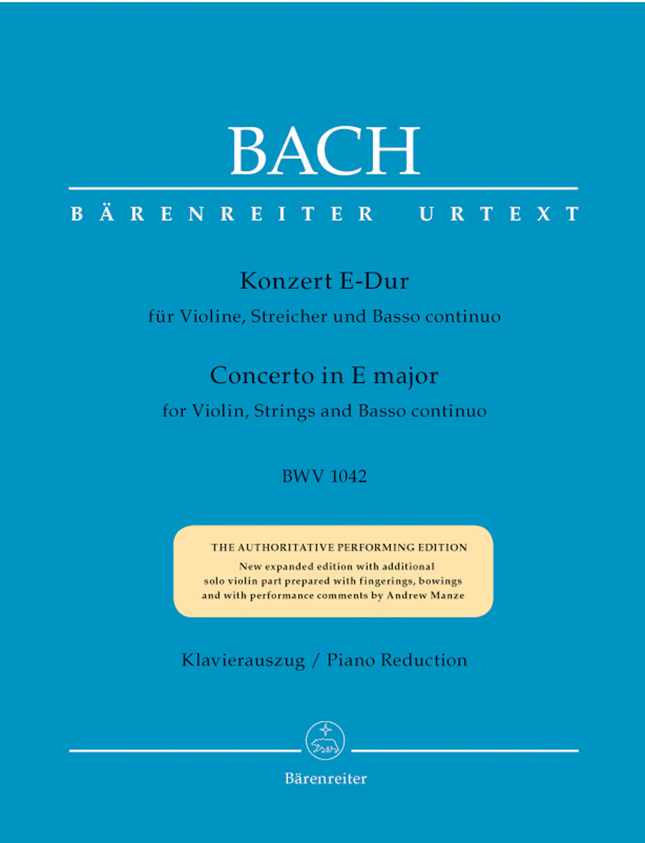 Bach, Concerto BWV 1042 in E (Manze) (Barenreiter)
