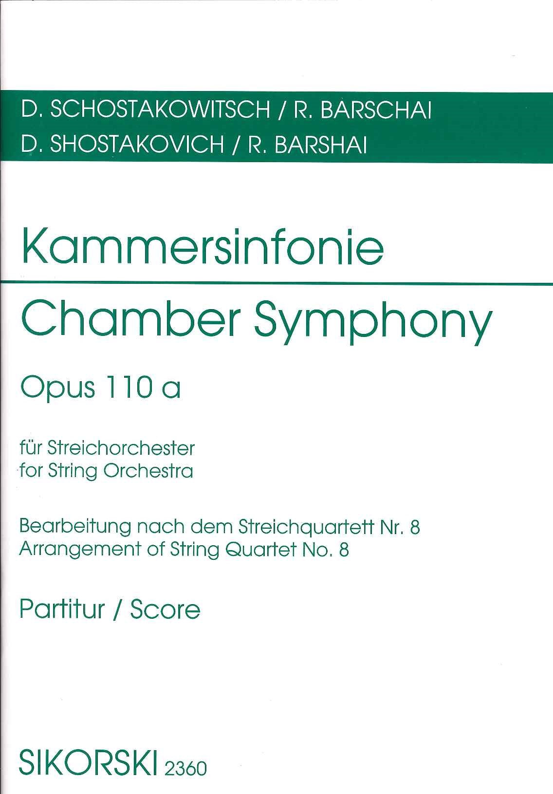 Shostakovich, Kammersinfonie op. 110a (Sikorski)