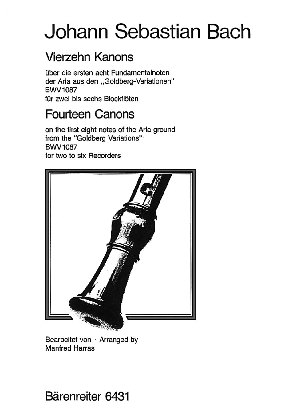 Bach, 14 Kanons BWV 1087 (2-6 Rec) (Barenreiter)