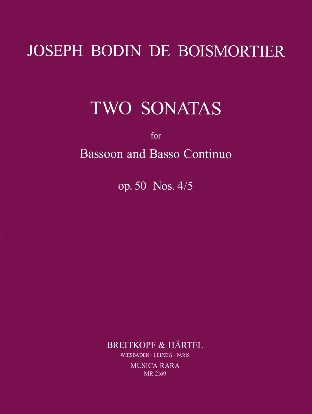 Boismortier, Sonatas op. 50/4, 5 (Bn,Bc) (Musica Rara)