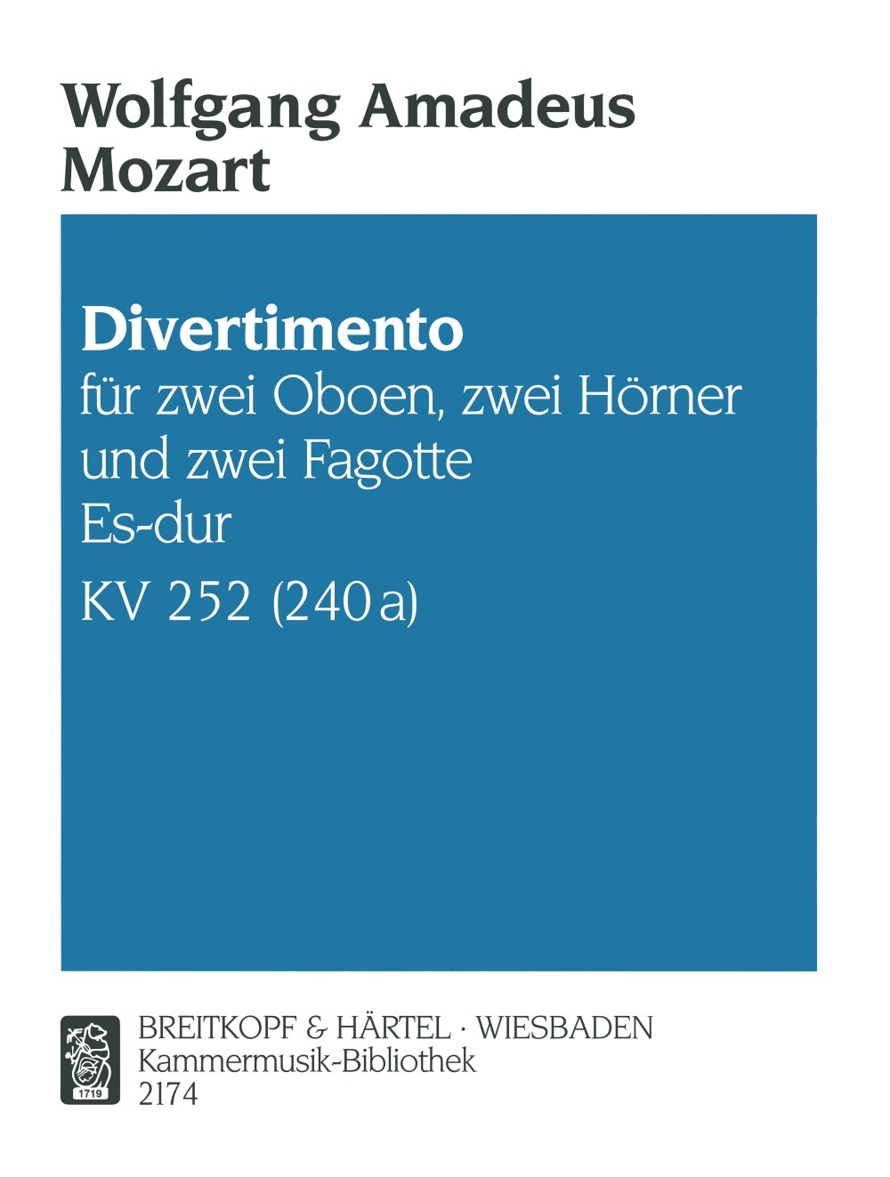Mozart, Divertimento KV 252 in Eb (Breitkopf)
