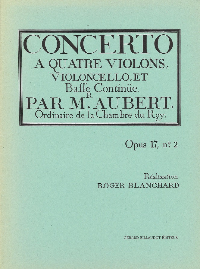 Aubert,J., Concerto op. 17/2 in G (Billaudot)