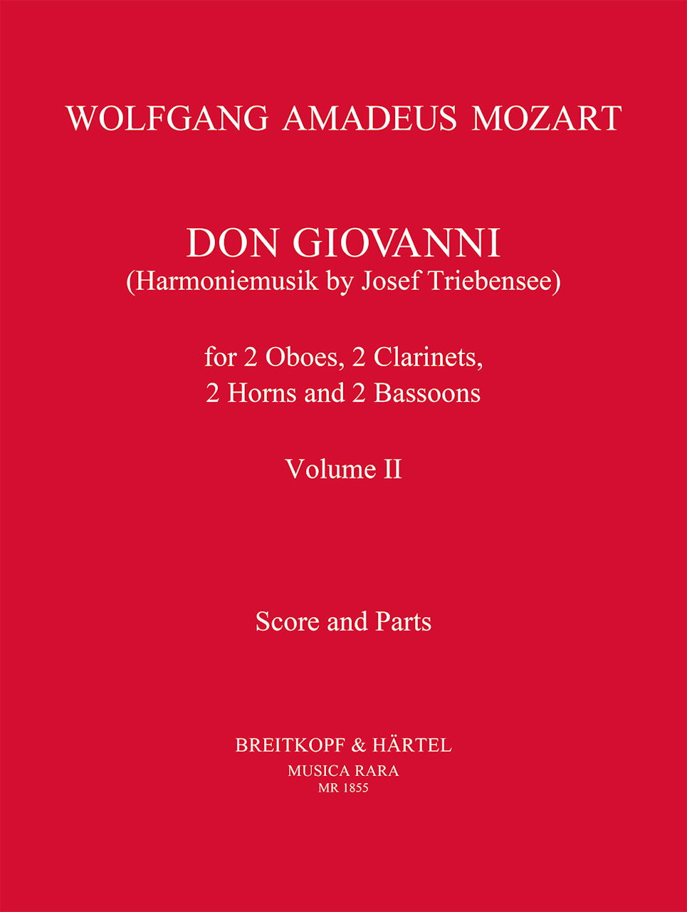 Mozart, Don Giovanni 2 (2Ob,2Cl,2Hn,2Bn) (Musica Rara)