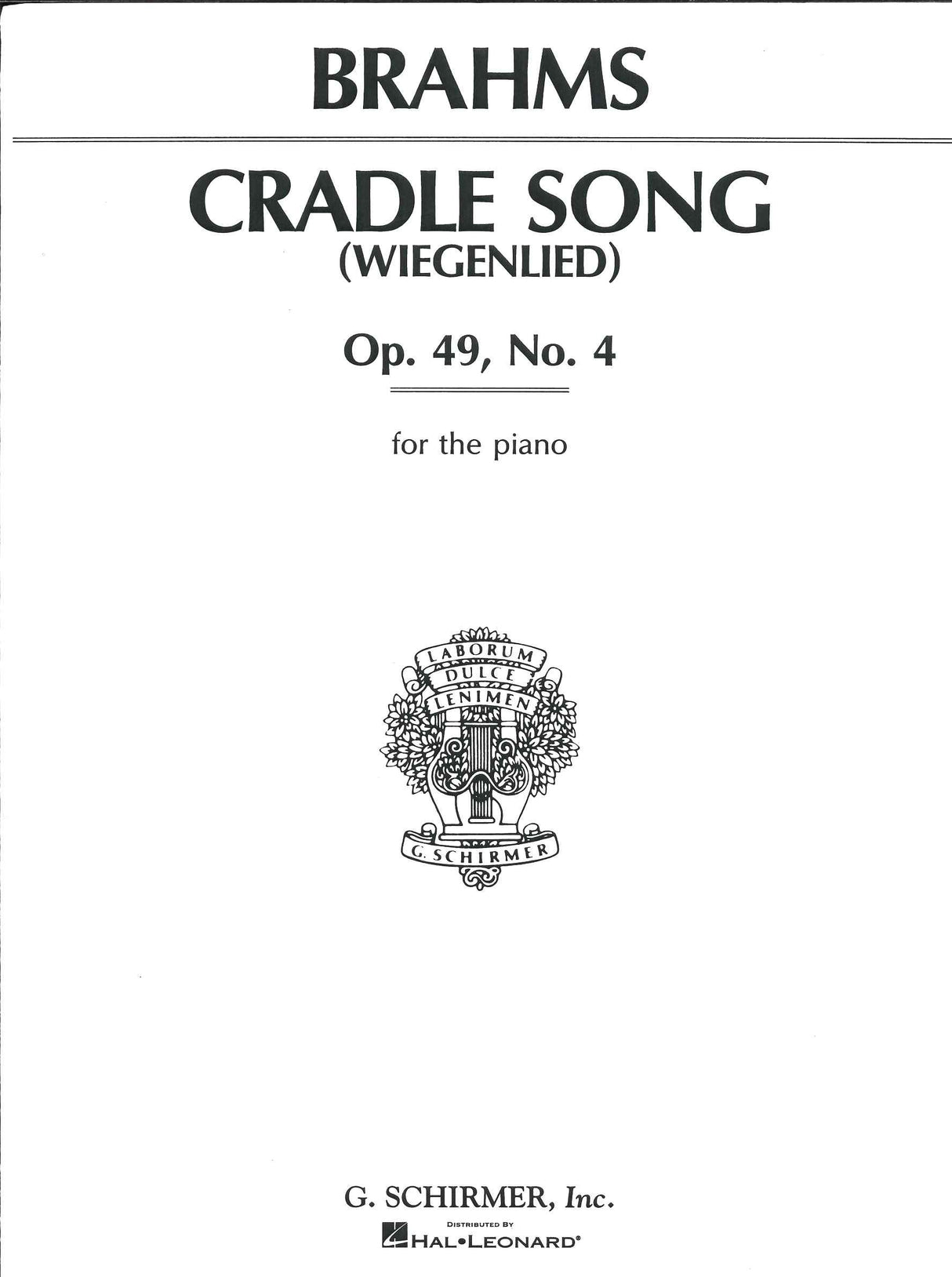 Brahms, Wiegenlied/Cradle Song op. 49/4 (G.Schirmer)