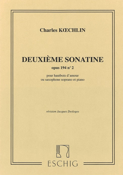 Koechlin, Sonatine No. 2 op. 194: Piano (Eschig)
