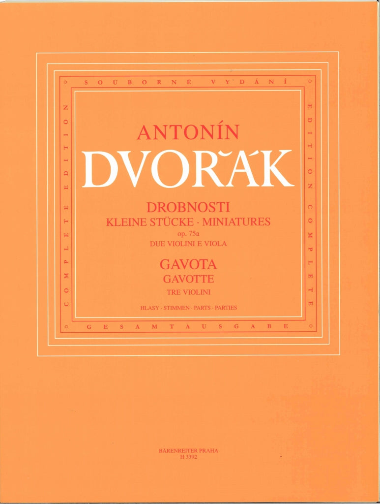 Dvorak, Miniatures (2Vn,Va); Gavota (3Vn (Supraphon)