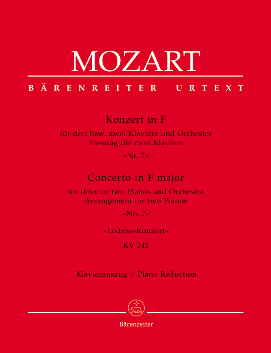 Mozart, Concerto KV 242 (3-Pf Reduction) (Barenreiter)