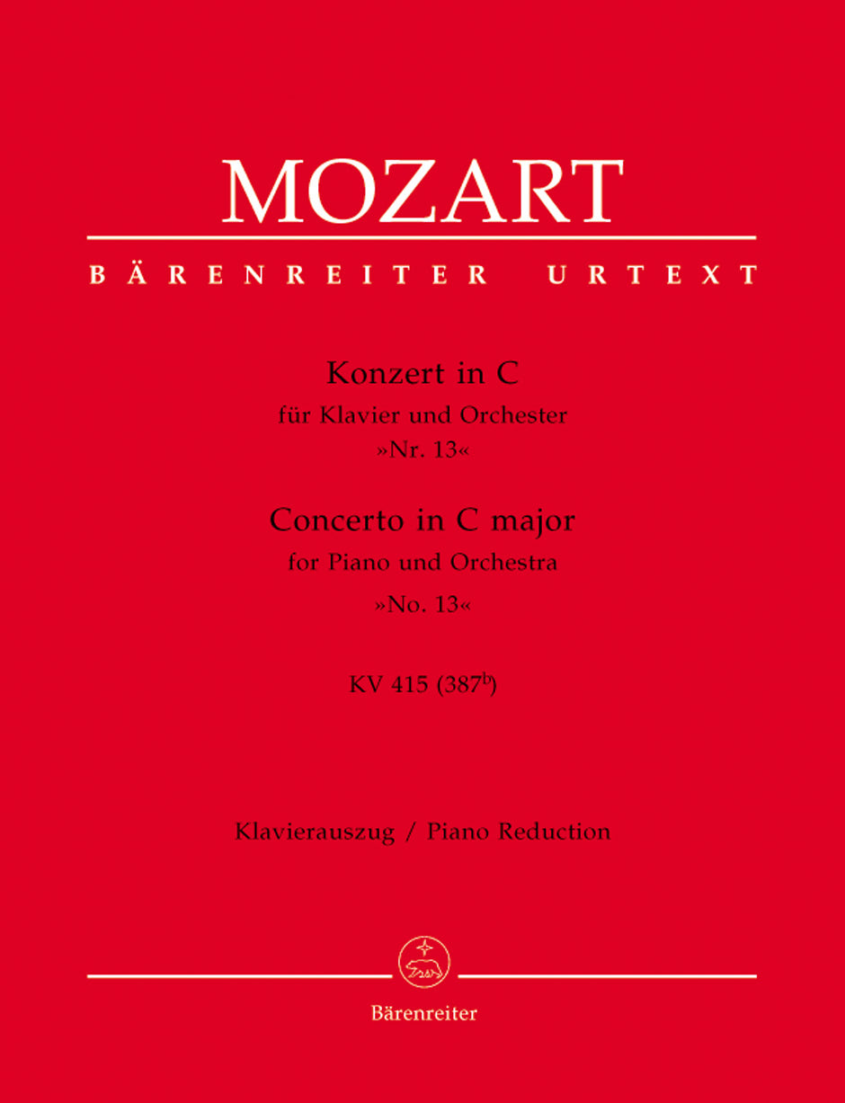 Mozart, Concerto KV 415 in C (No. 13) (Barenreiter)