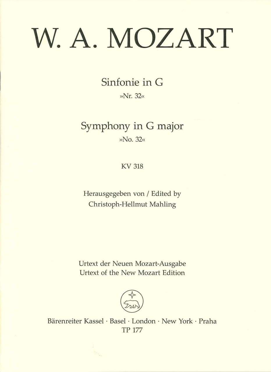 Mozart, Symphony No. 32 in G KV 318 (Barenreiter)