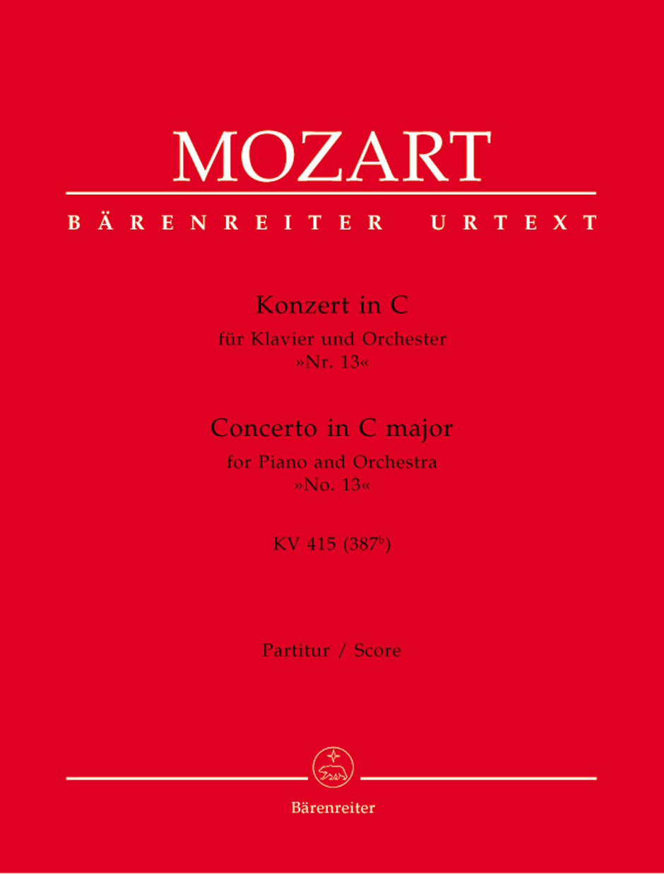 Mozart, Concerto KV 415 in C (Partitur) (Barenreiter)