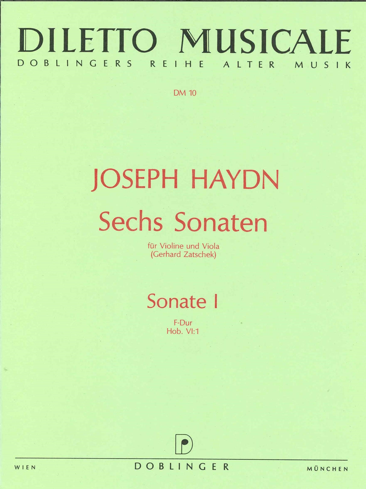 Haydn, Sonata Hob. 6/1 in F (Vn,Va) (Doblinger)