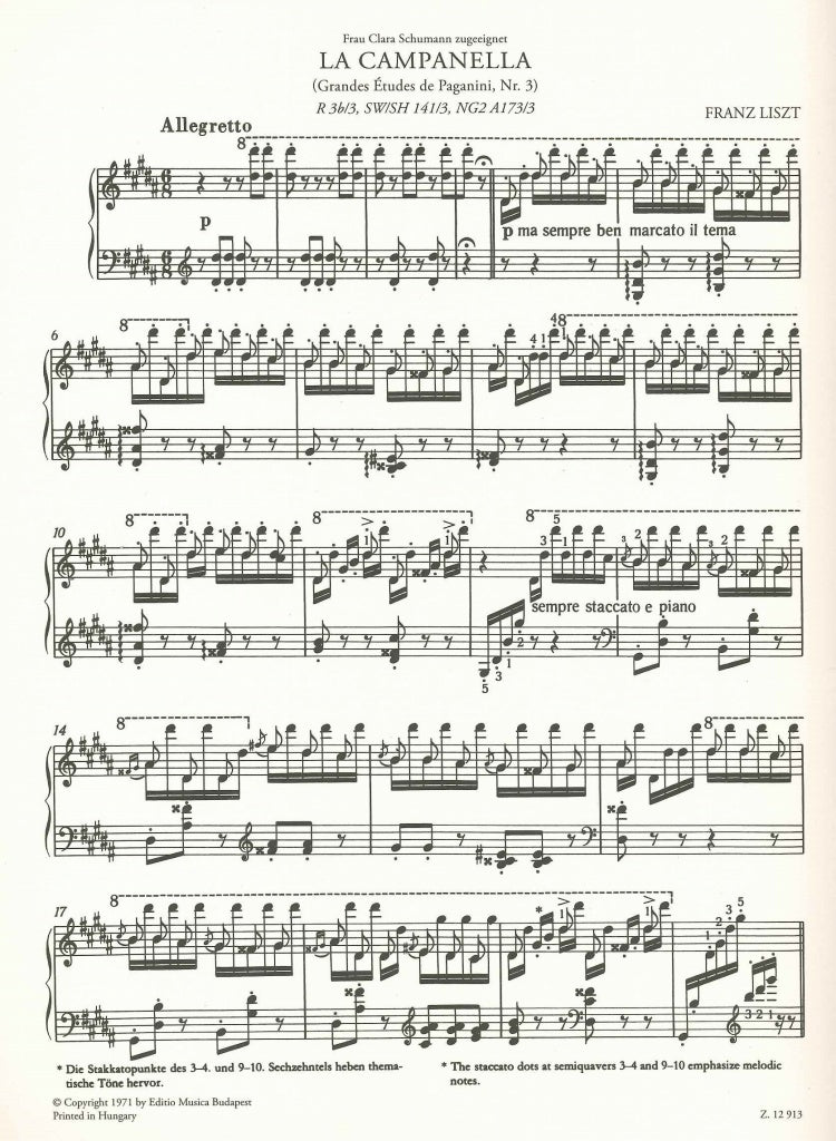 Liszt, Campanella S 141/3 (New Edition) (Editio Musica Budapest)