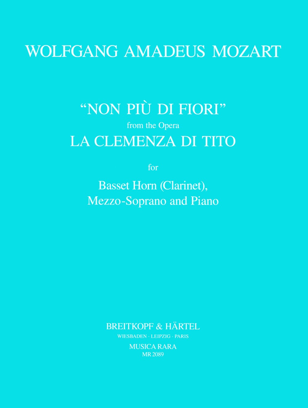 Mozart, Non piu di fiori (MS,Bassett,Pf) (Musica Rara)