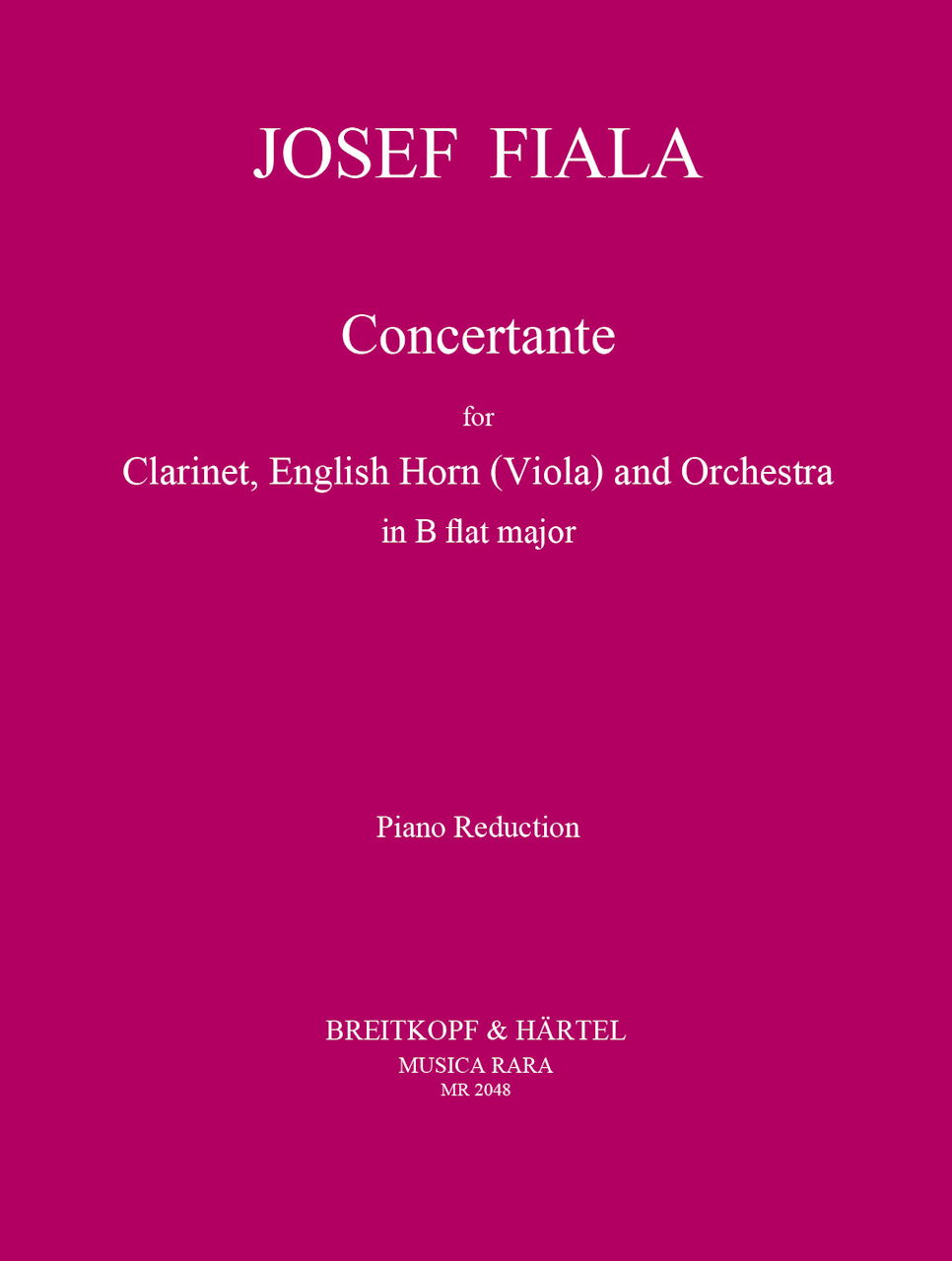 Fiala, Concertante in Bb (Cl,EHr/Va,Pf) (Musica Rara)