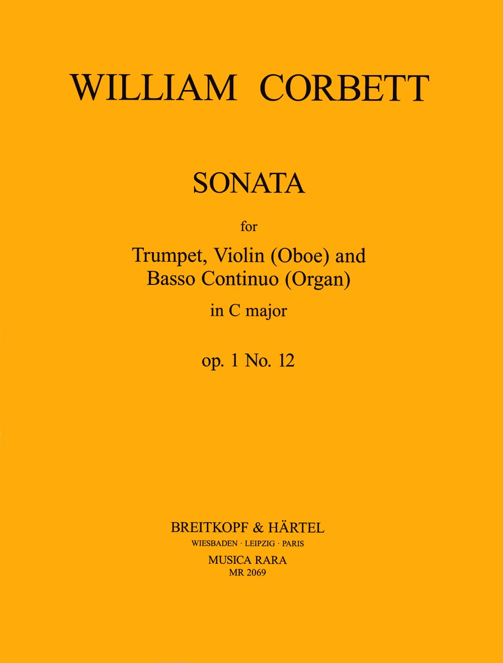 Corbett, Sonata op.1/12 in C (Trp,Ob,Bc) (Musica Rara)