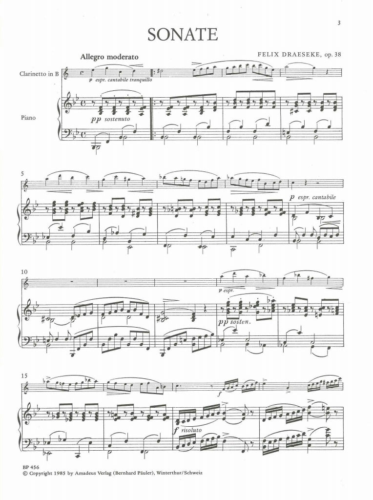 Draeseke, Sonata op. 38 in Bb (Amadeus Verlag)