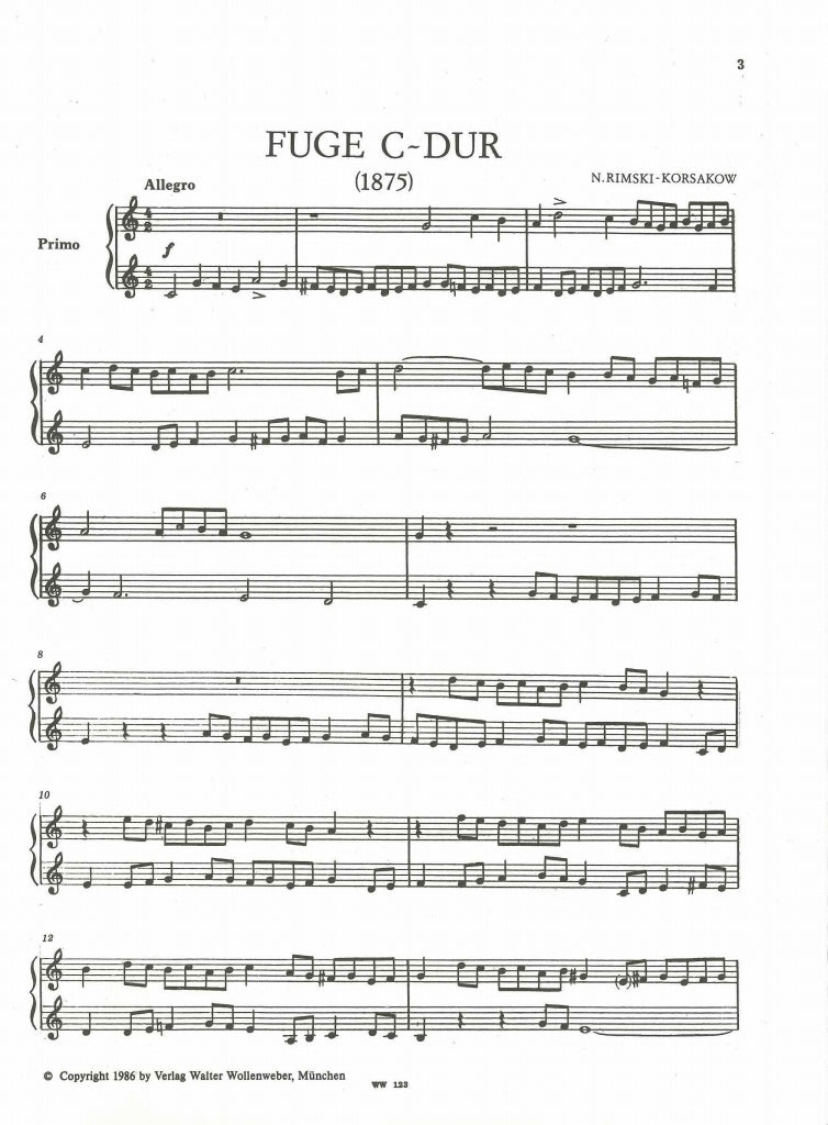 Rimski-Korsakow, Fuge C-dur (W.Wollenweber)