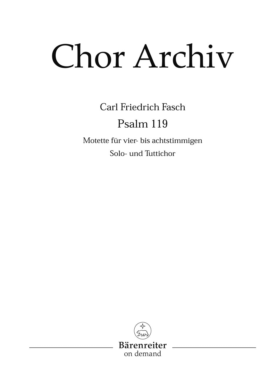Fasch,C.F.C., Psalm 119 (Barenreiter)