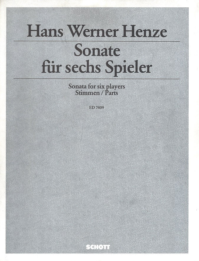 Henze, Sonate fur 6 Spieler (Parts) (Schott)