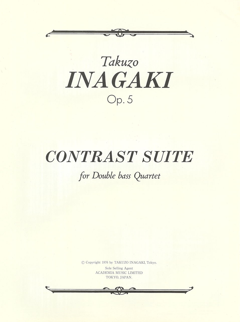 稲垣 卓三, Contrast Suite (4Cb) op. 5 (Academia Music)