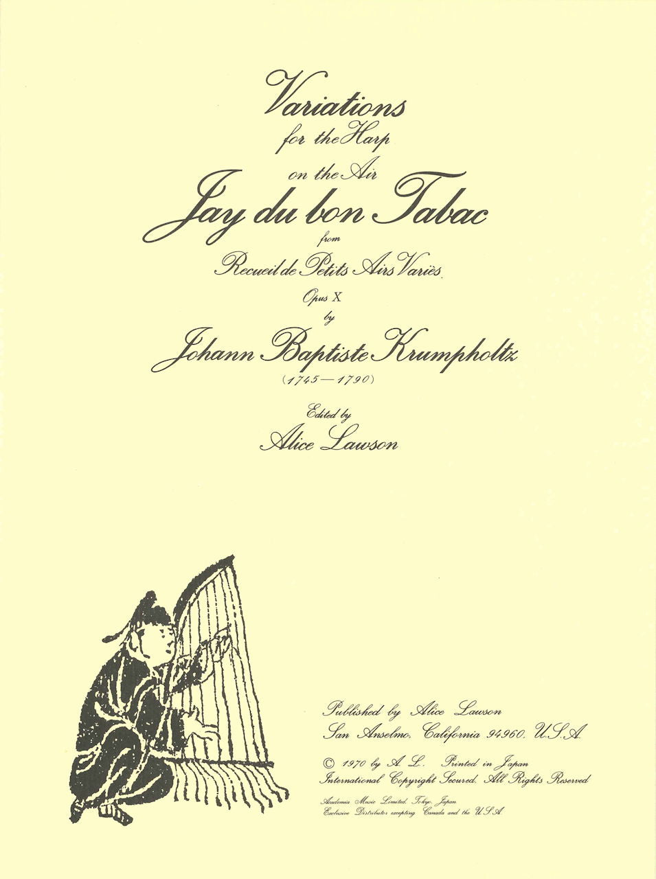 Krumpholtz, Variations Joy du Bon Tabac (Academia Music)