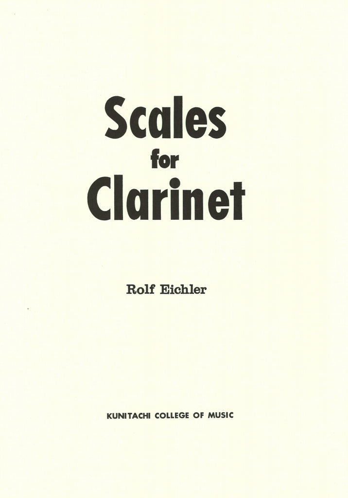 Eichler, Scales for Clarinet (Kunitachi College of Music)