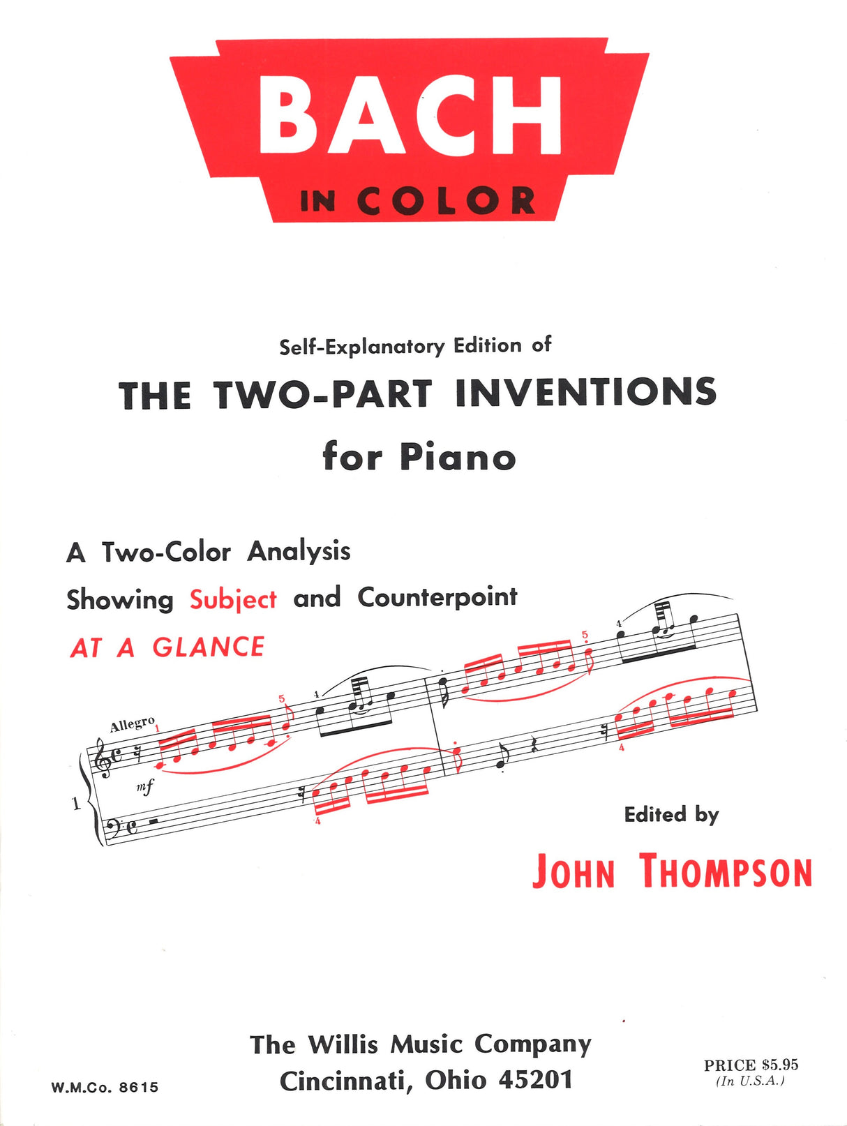 Bach, Inventions, 2-part, in Color (Willis)
