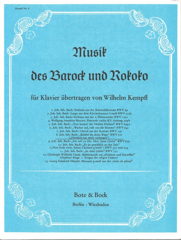 Bach/Kempff, Befiehl du deine Wege (Bote & Bock)