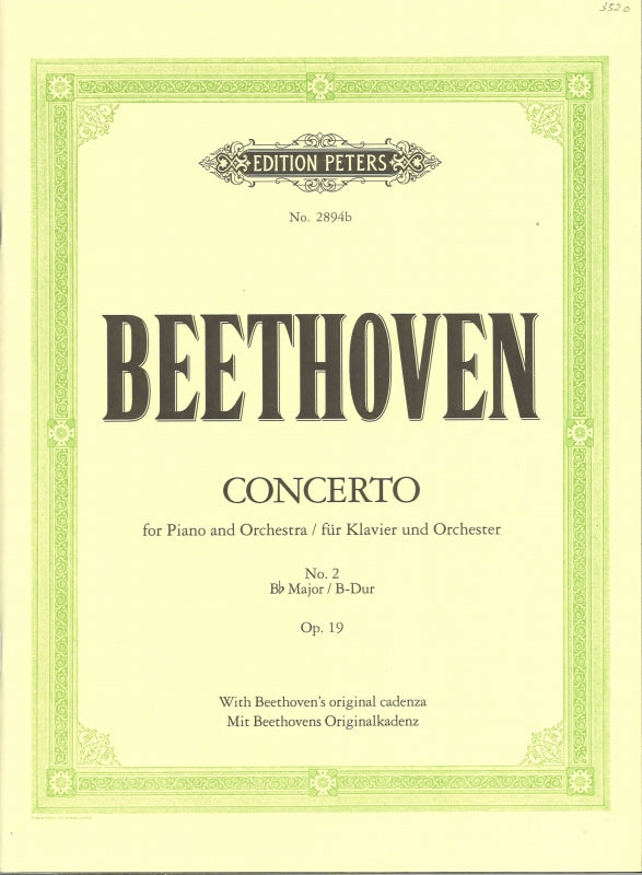 Beethoven, Concerto No. 2 in Bb (Pauer) (Peters)