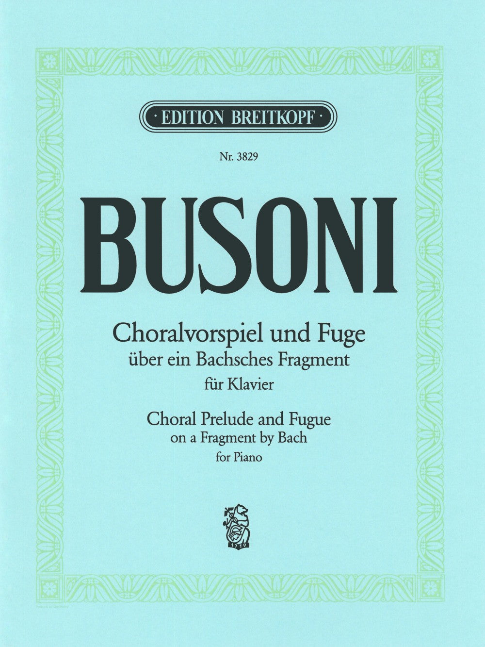 Busoni, Choralvorspiel und Fuge (Breitkopf)