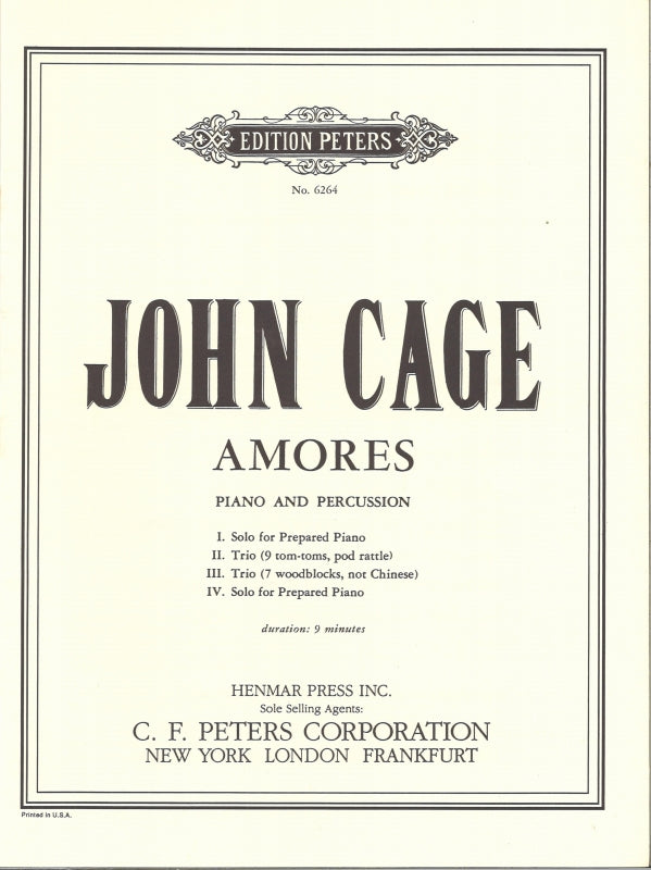 Cage, Amores (Prep.Pf Solo; Perc.Ens) (Peters)