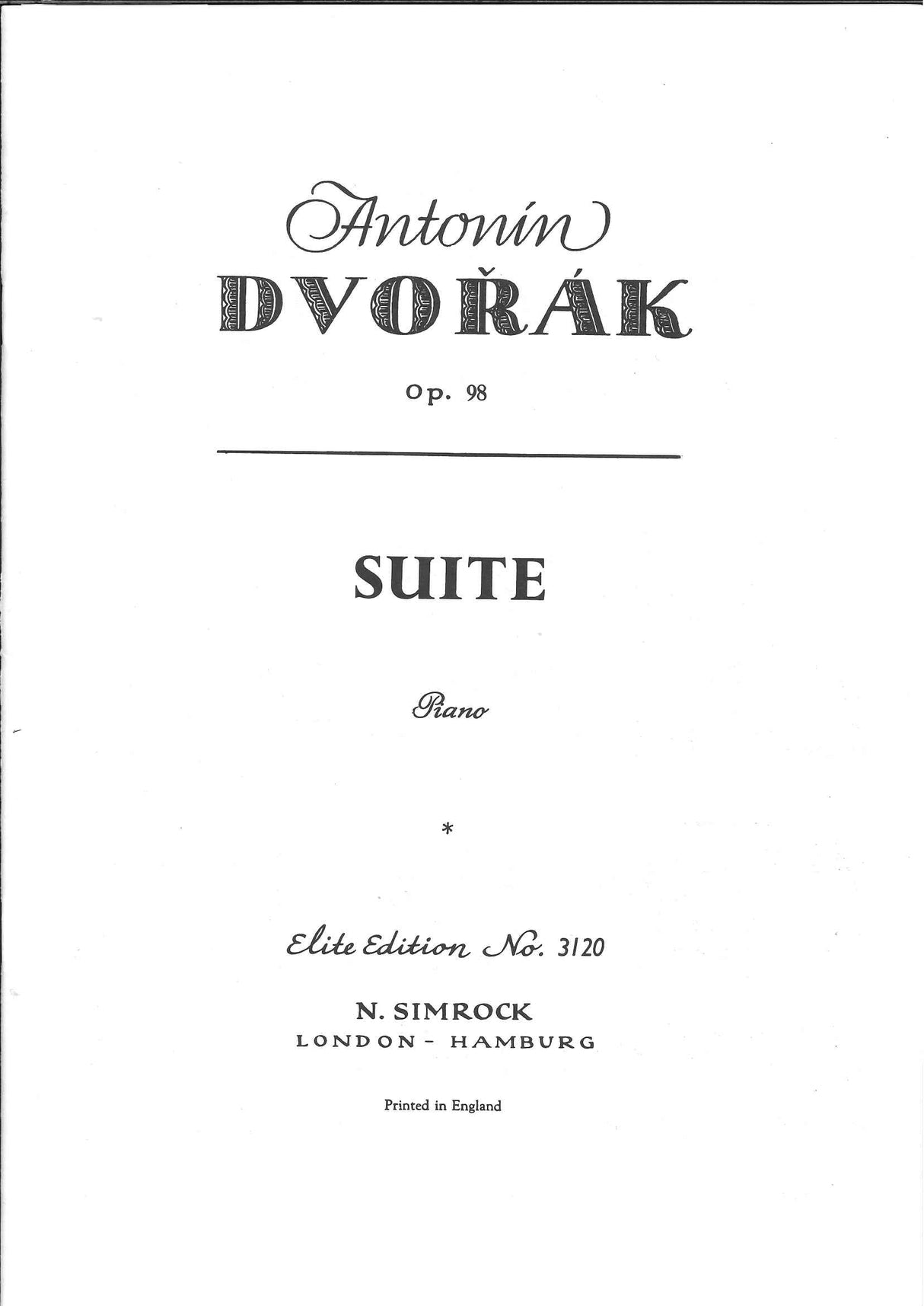Dvorak, Suite op. 98 B 184 (Simrock)
