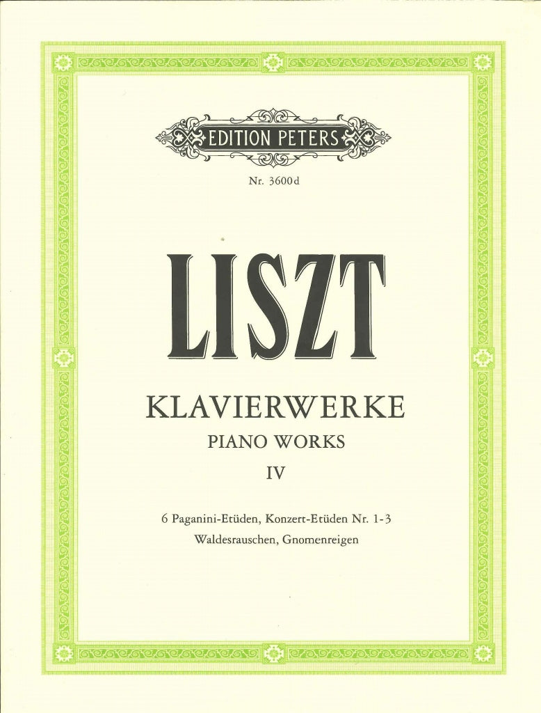 Liszt, Klavierwerke 4: Paganini-Etuden (Peters)