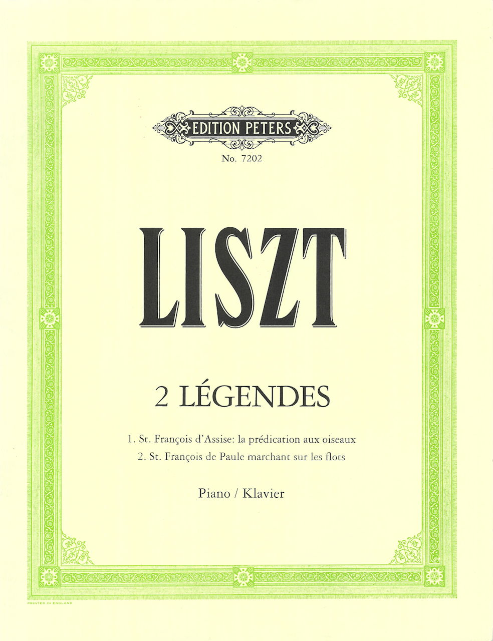 Liszt, 2 Legendes (Peters)