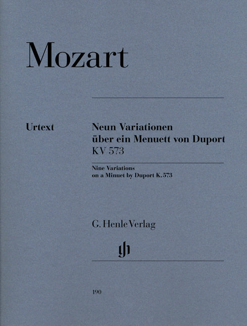 Mozart, Var KV 573 Menuett von Duport (Henle)