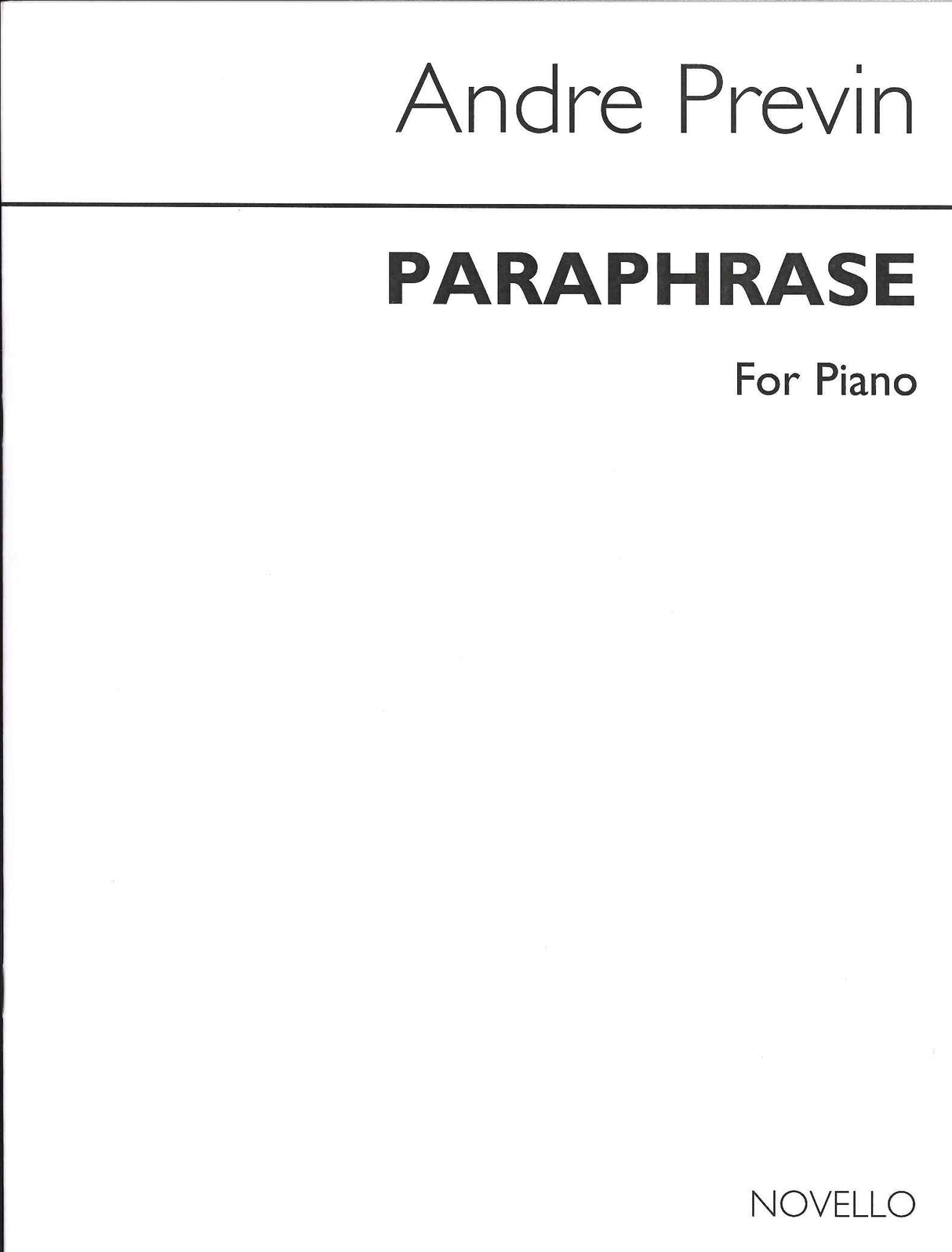 Previn, Paraphrase on a theme by Walton (Novello)