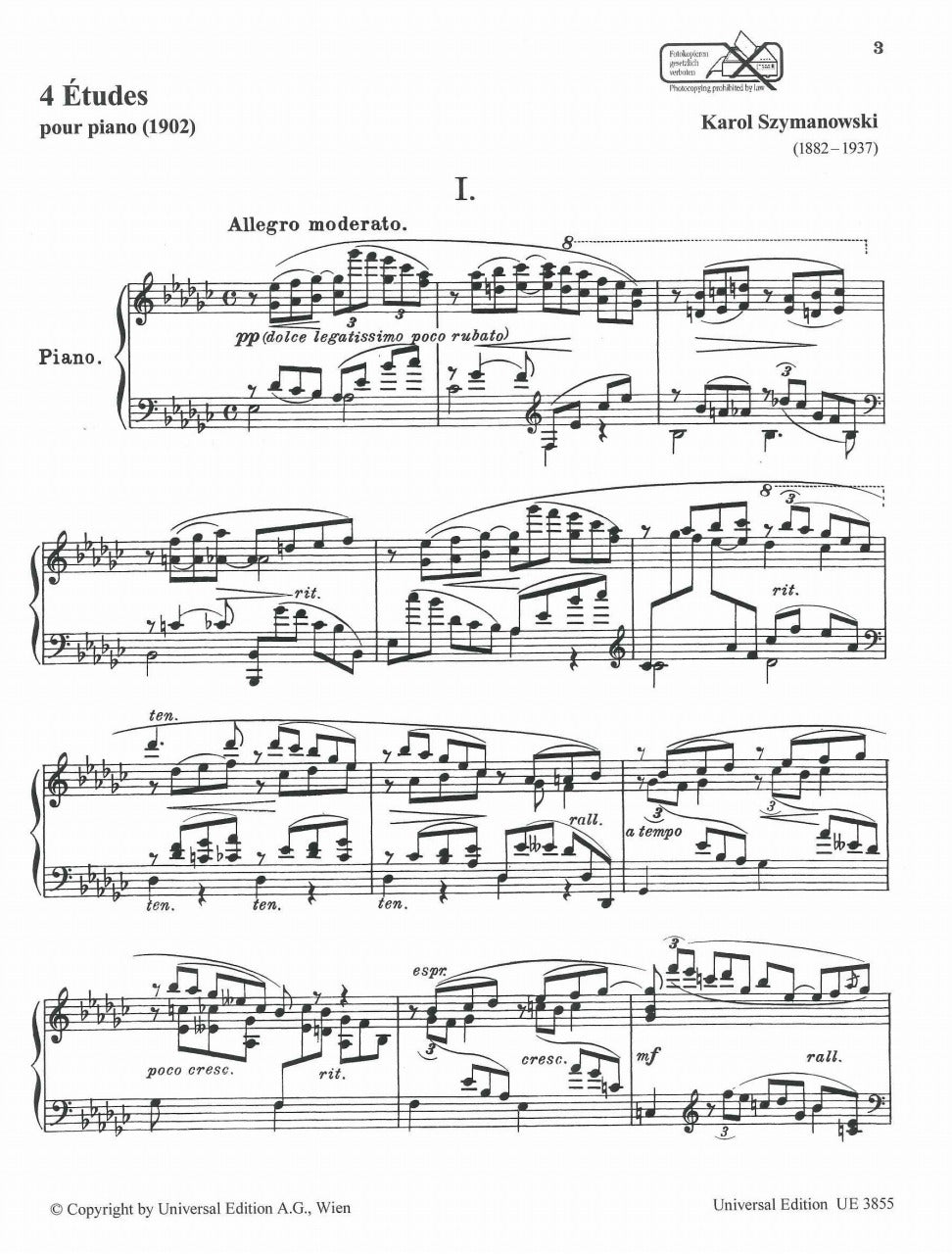 Szymanowski, op. 4 4 Etudes (Universal)