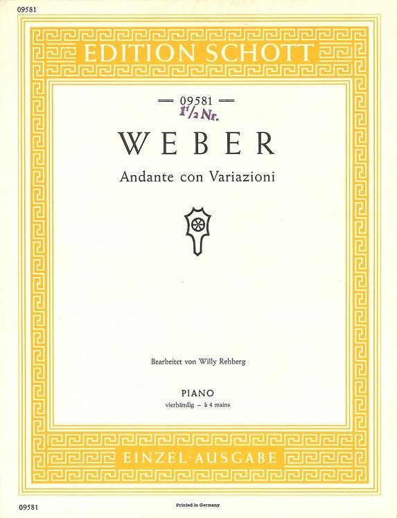 Weber, Andante con variazioni (Schott)